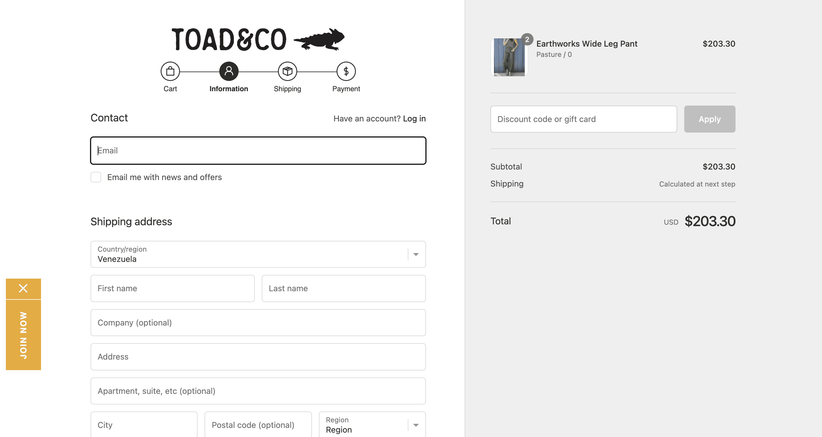 How to apply Toad & Co coupon code